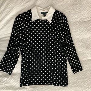 Ralph Lauren long sleeve polka dot top